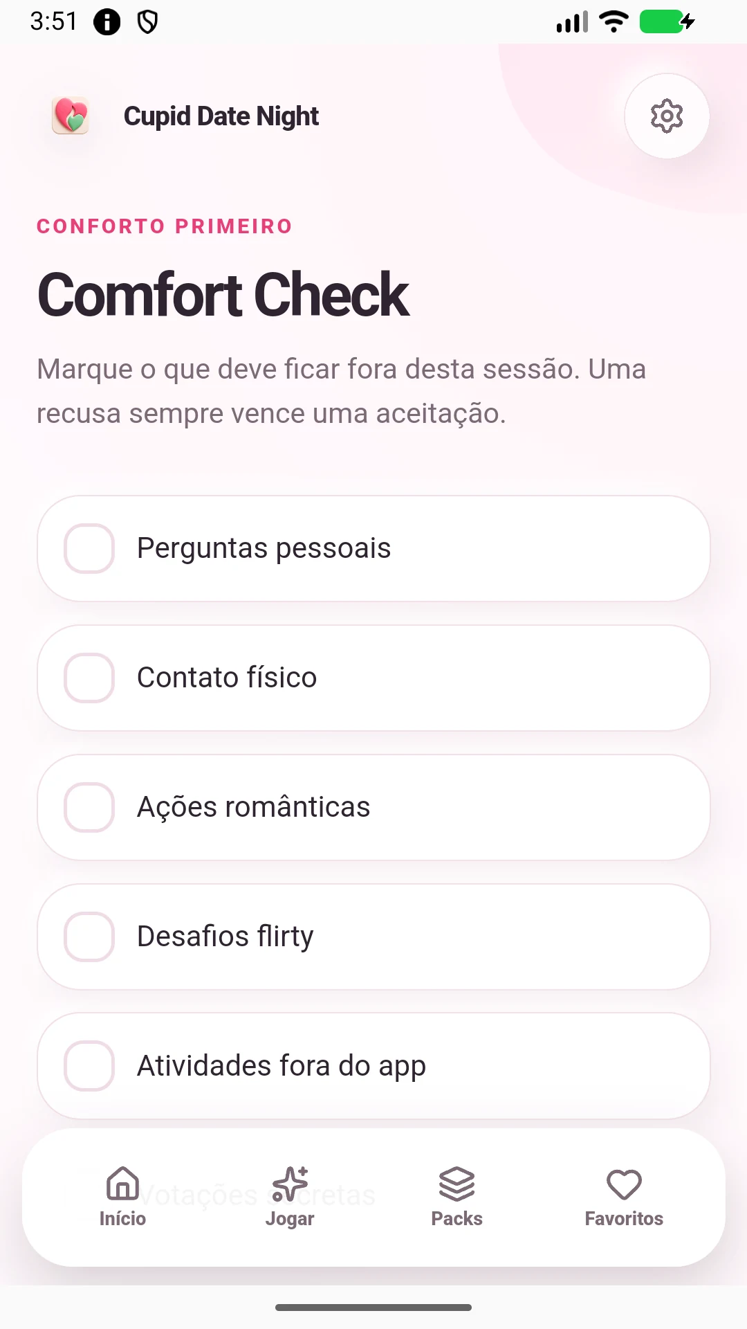 Comfort Check — Cupid Date Night