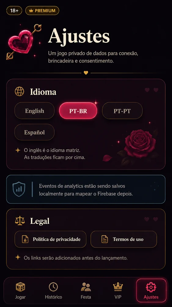 Ajustes — Cupid Love Dice
