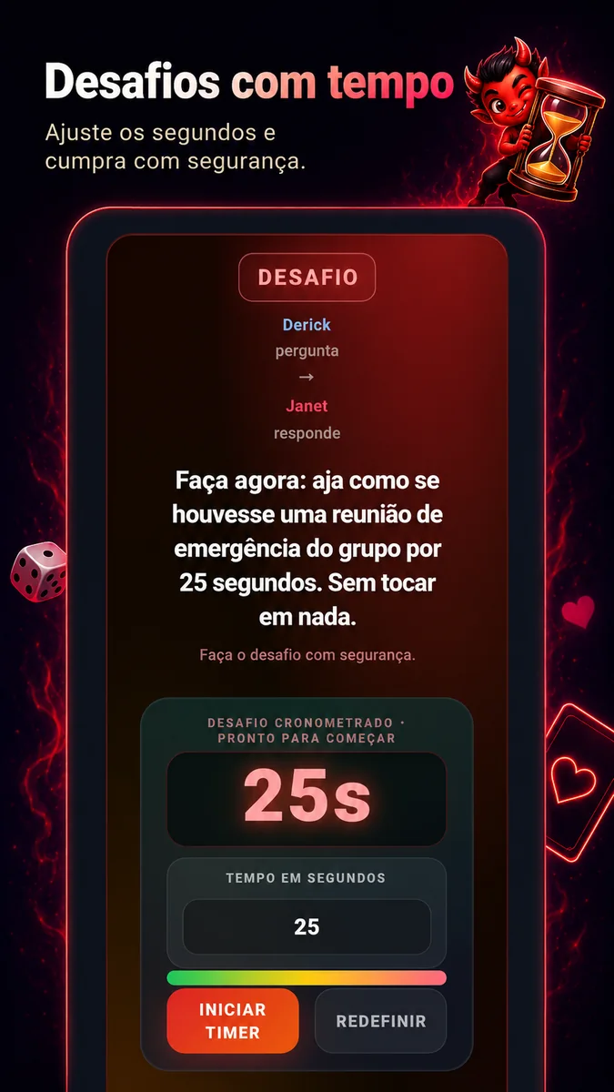 Desafios com timer — Verdade ou Desafio