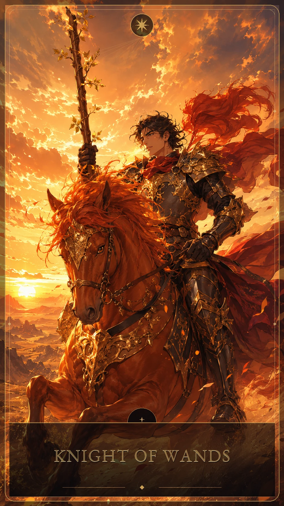 Knight of Wands — canonical Lúmina tarot card