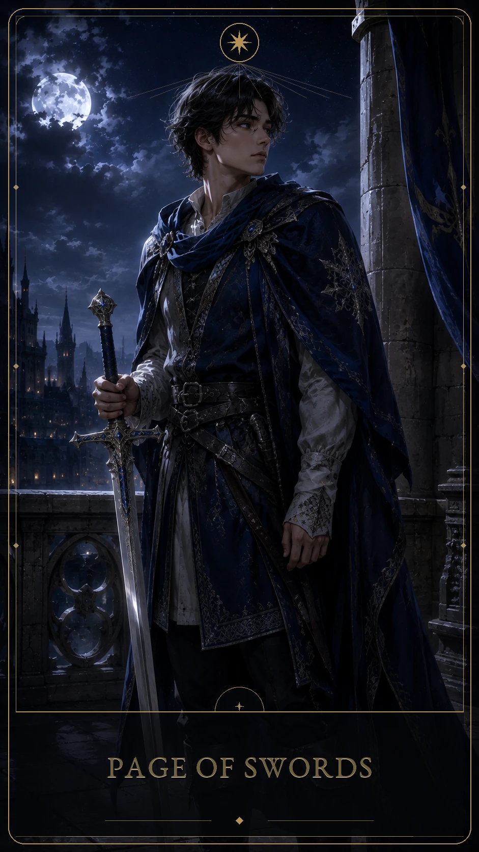 Page of Swords — canonical Lúmina tarot card