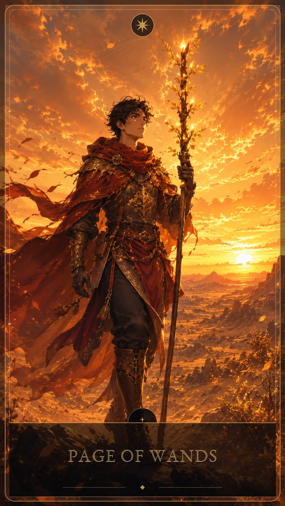 Page of Wands — canonical Lúmina tarot card
