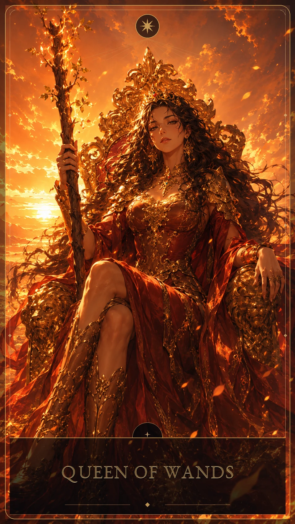 Queen of Wands — canonical Lúmina tarot card
